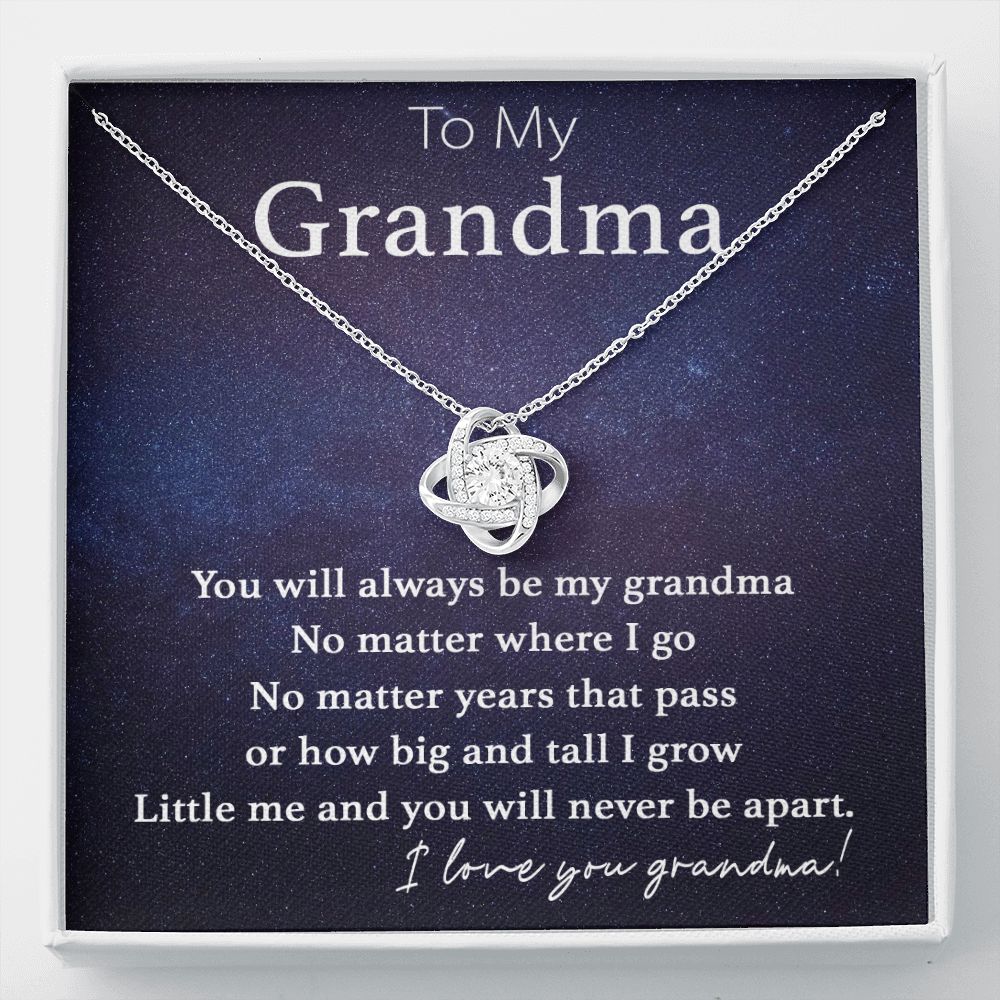 To My Grandma-Never Be Apart Love Knot Necklace