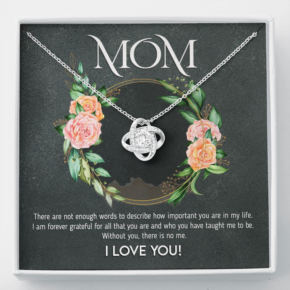 Mom - Not Enough Words Love Knot Neclace