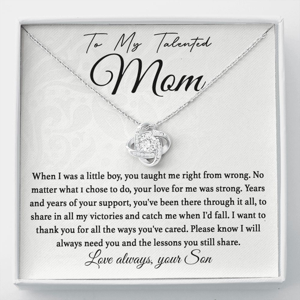 To My Talented Mom Love Knot Necklace