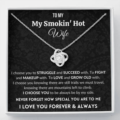 Gift for Wife | 14k Gold Plated Love Knot Necklace | I choose you