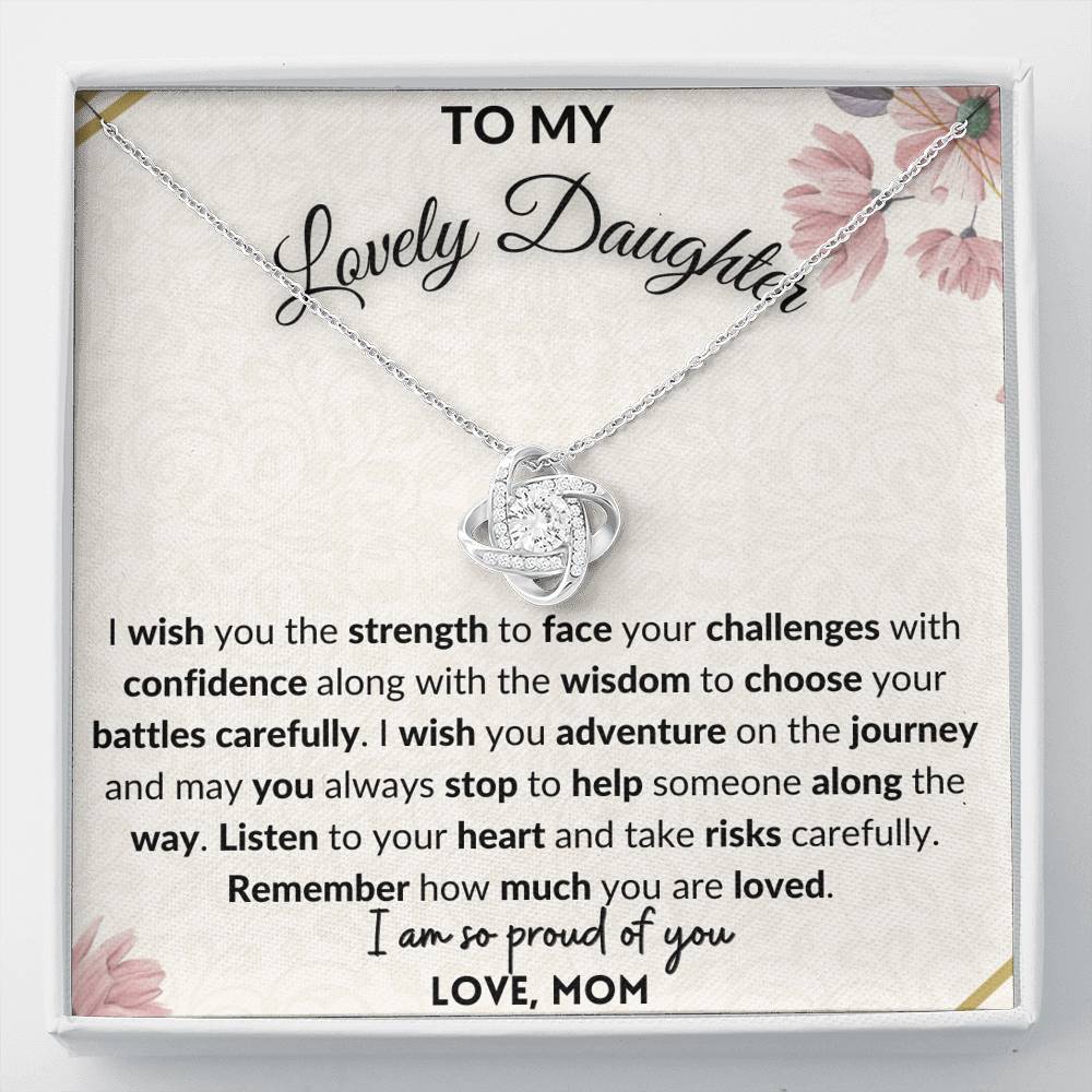 Gift for Daughter - Love Knot Necklace - I am so proud of you