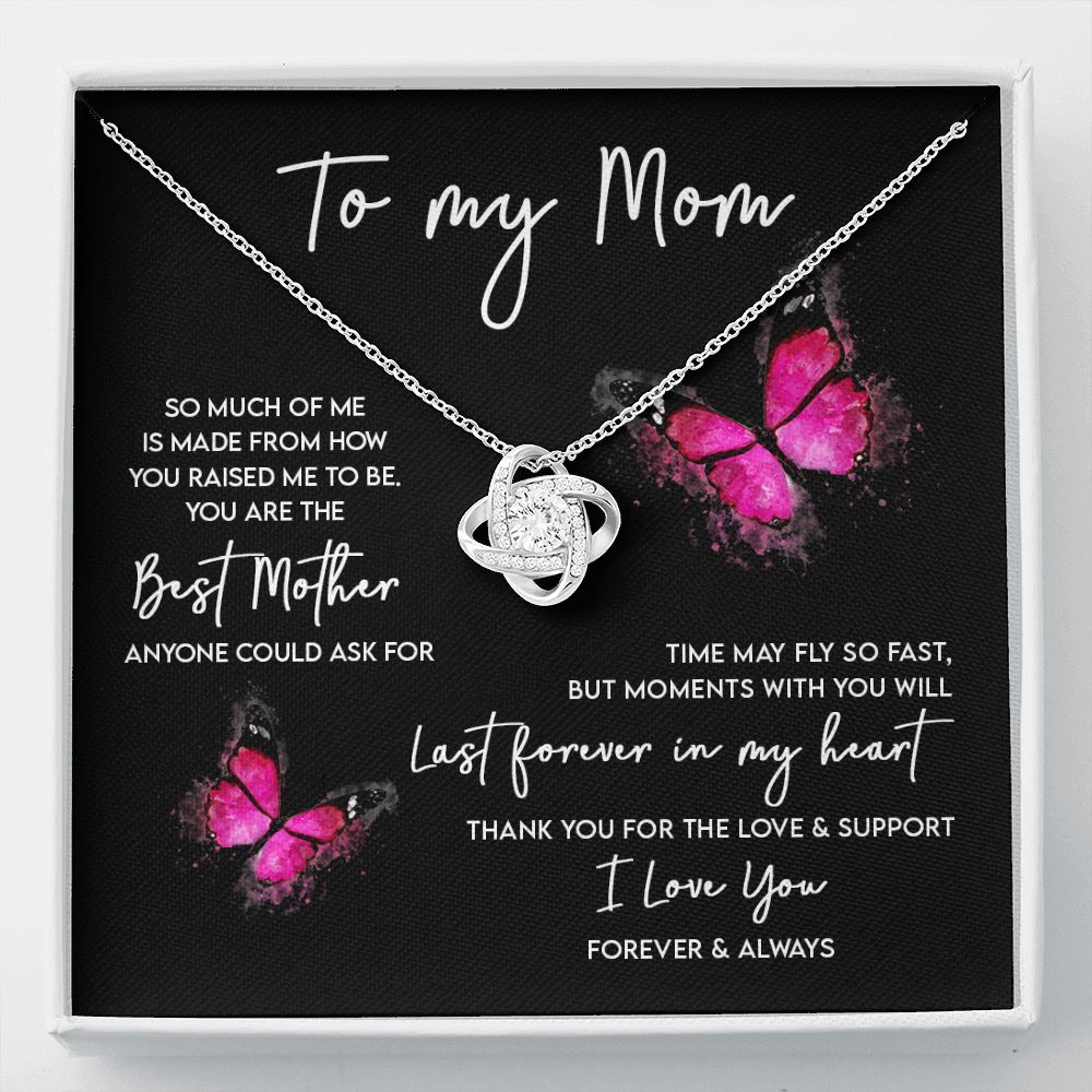 To My Mom - Last Forever in My Heart Love Knot Necklace