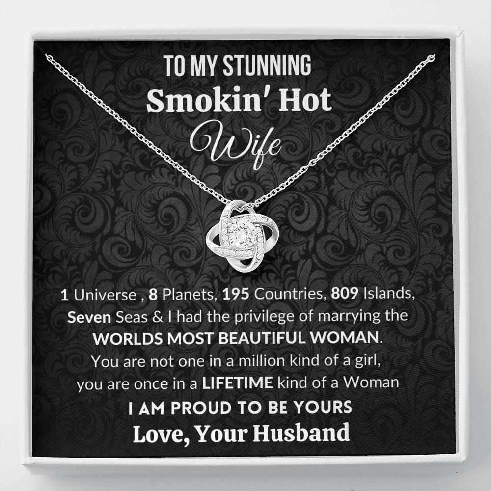 Gift for Wife | 14k Gold Plated Love Knot Necklace | Proud to be yours