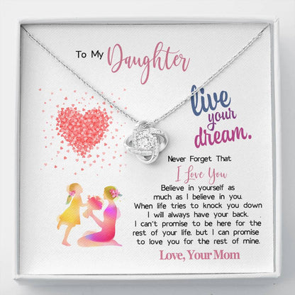 LIVE YOUR DREAM - CARD Love Knot Neclace