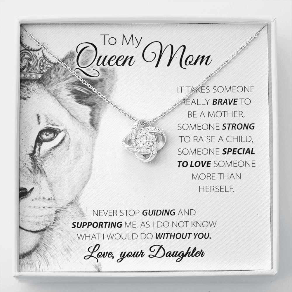To My Queen Mom Love Knot Neclkace