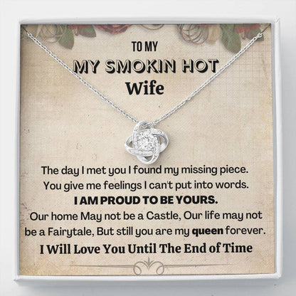 Gift For Wife | 14K gold plated Love Knot Necklace with heartwarming message card.