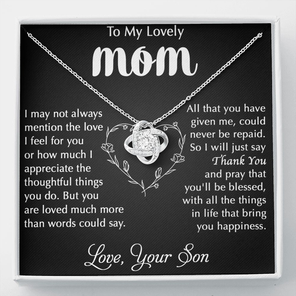 My Lovely Mom - I Appreciate Love Knot Neclace