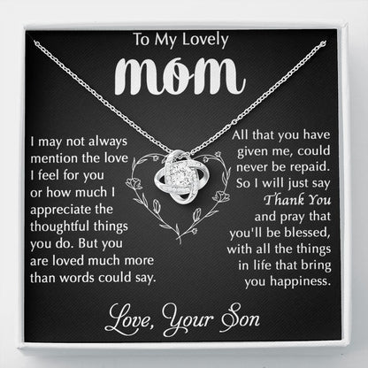My Lovely Mom - I Appreciate Love Knot Neclace