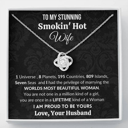 Gift for Wife | Lifetime kind of a Woman | 14k gold plated Love Knot Necklace
