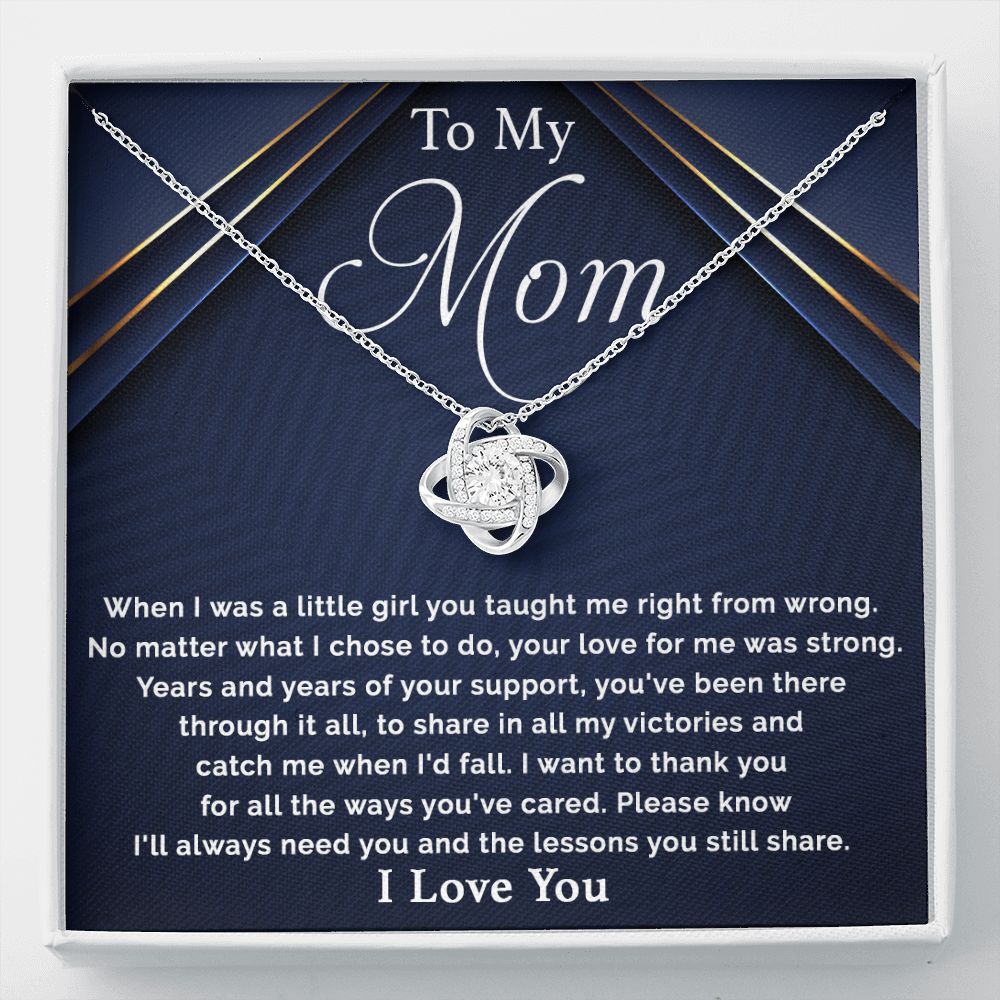 To My Mom - I Want To Thank You Love Knot Necklace