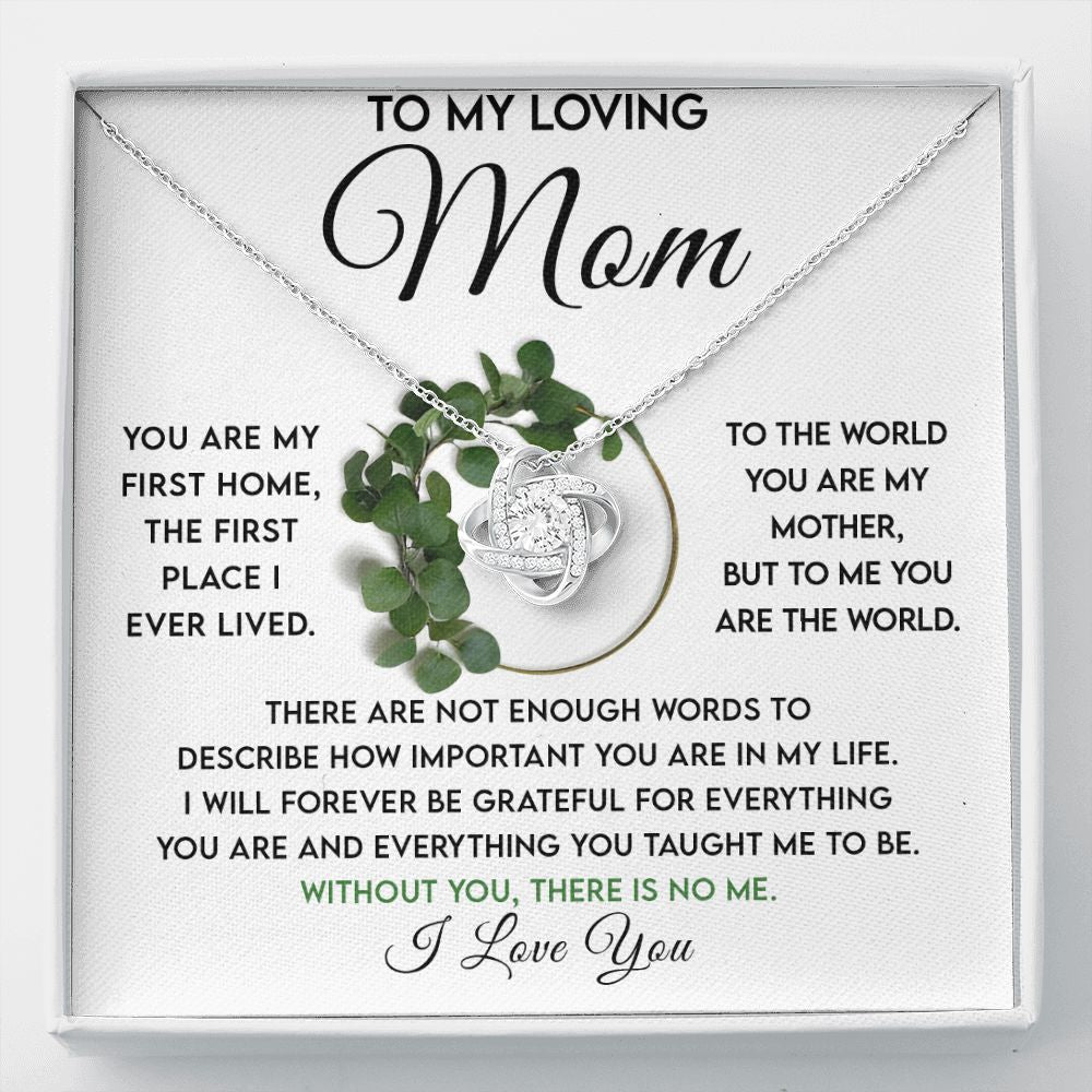 To My Loving Mom Ver2 Love Knot Neclace