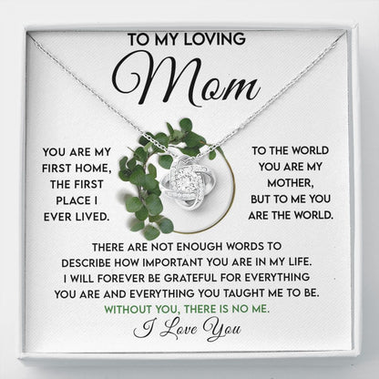 To My Loving Mom Ver2 Love Knot Neclace