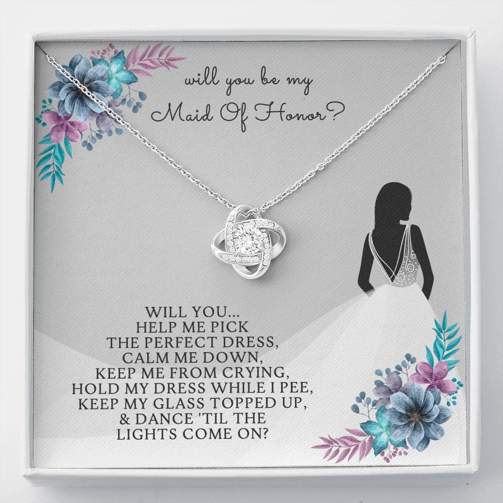 MAID OF HONOR - CARD Love Knot Neclace