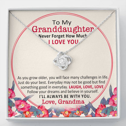 Grandma to Granddaughter 3 Love Knot Neclace