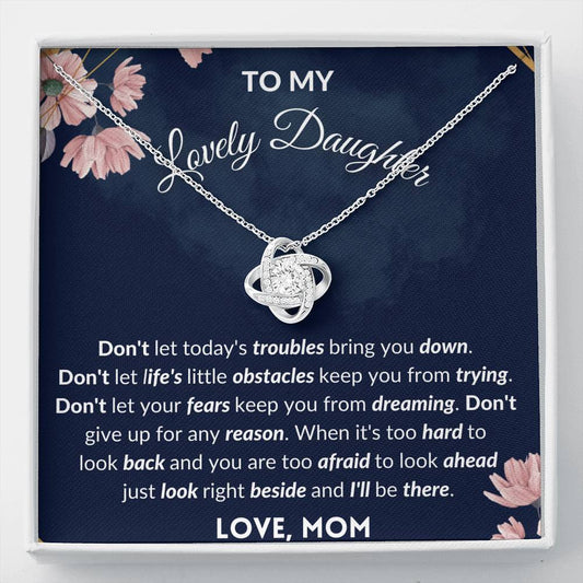 Gift for Daughter - Love Knot Necklace - Look right Beside