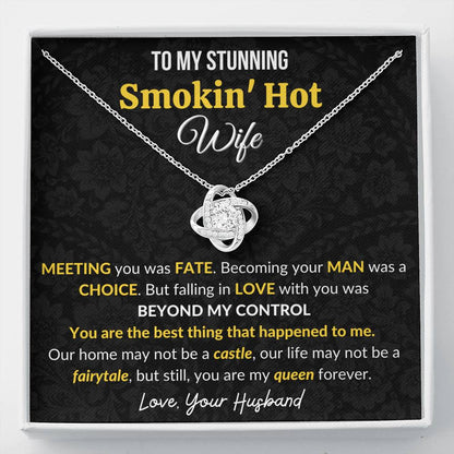 Gift For Wife Love Knot Necklace With Message Card Beyond my Control