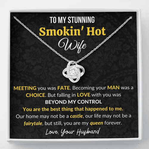 Gift For Wife Love Knot Necklace With Message Card Beyond my Control