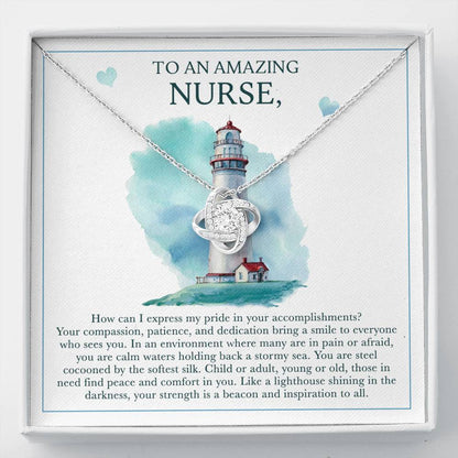 AN AMAZING NURSE - CARD Love Knot Neclace