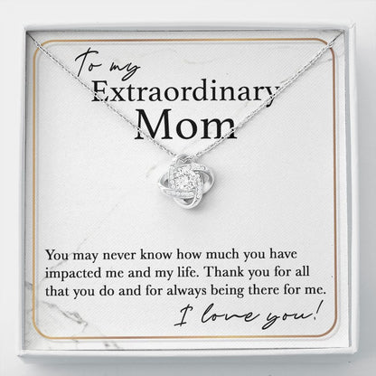 To My Extraordinary Mom Love Knot Neclace