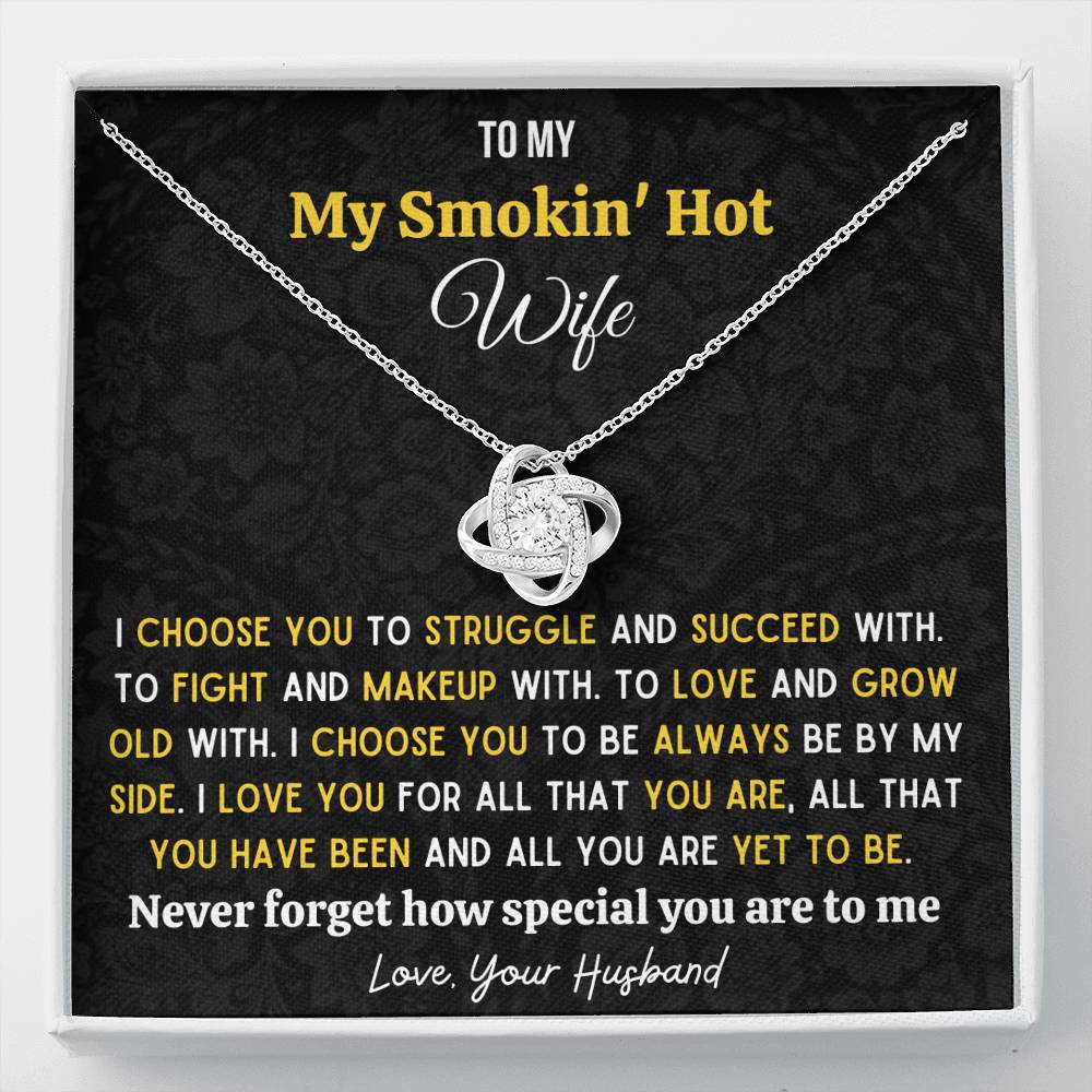 Gift for Wife | I Choose You - Love Knot Necklace With Message Card
