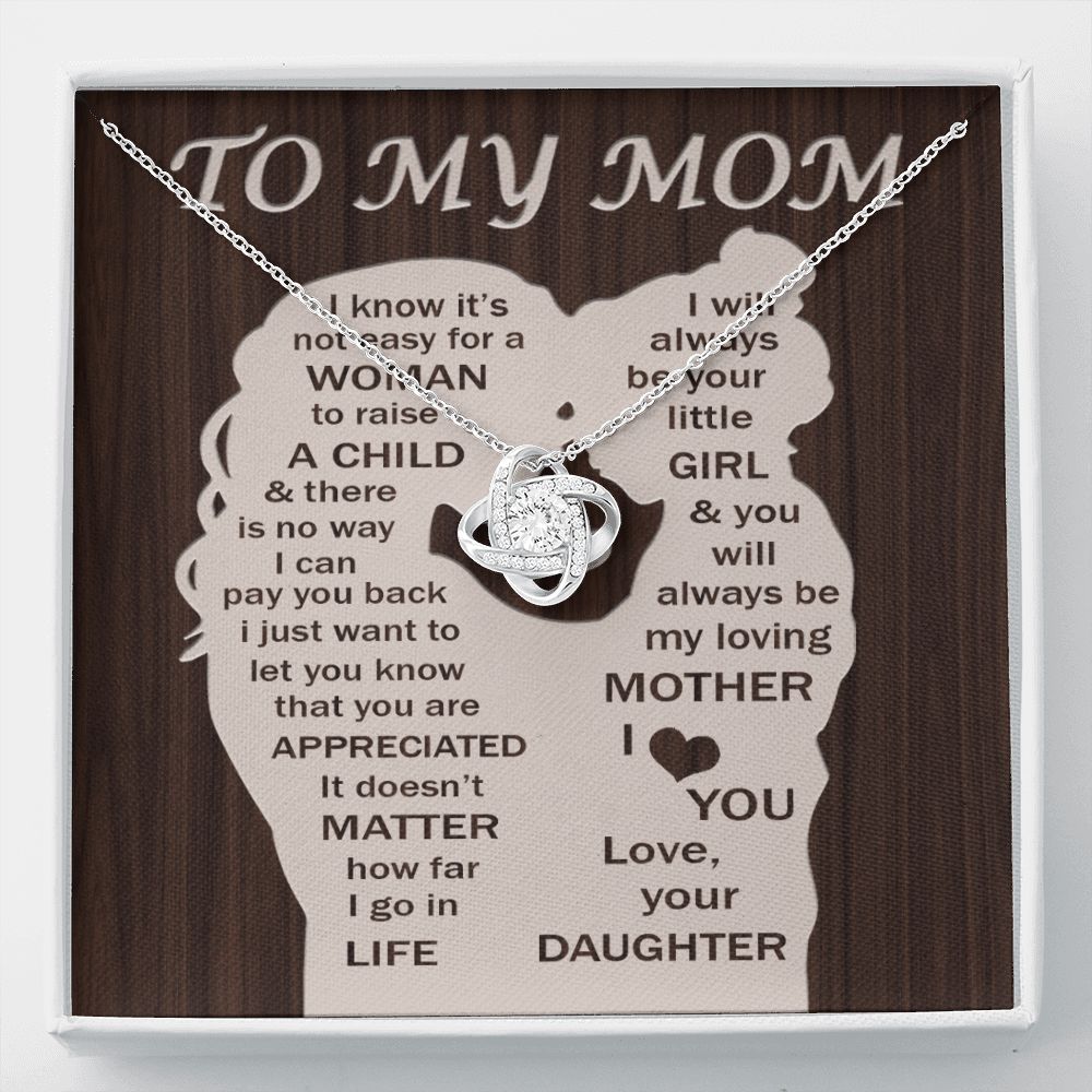 To My Mom - Your Little Girl Love Knot Necklace