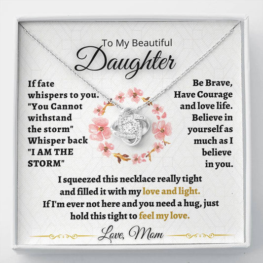 Gift for Daughter from Mom - Believe in yourself - Love knot Necklace