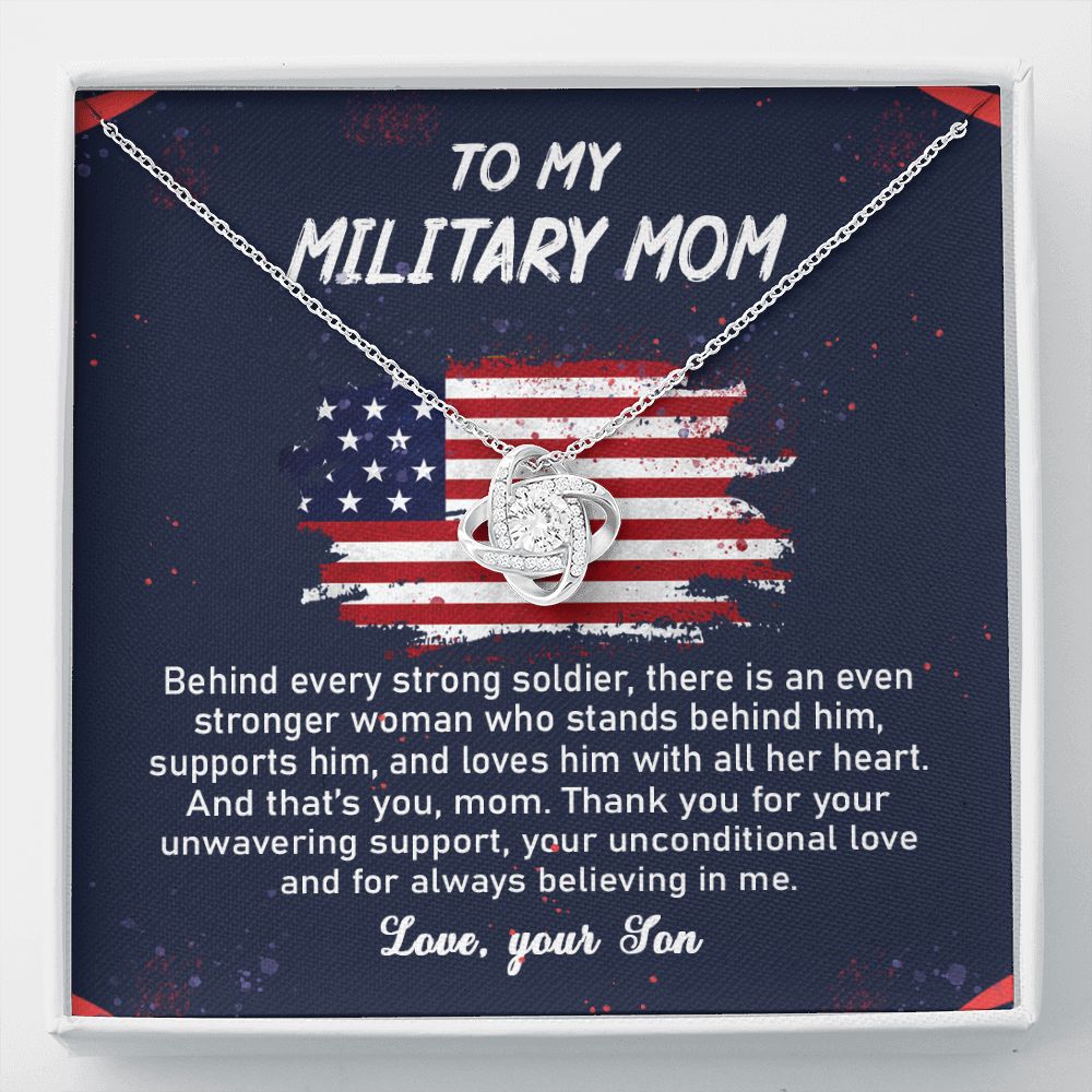 To My Military Mom Love Knot Neclace