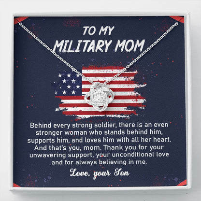 To My Military Mom Love Knot Neclace