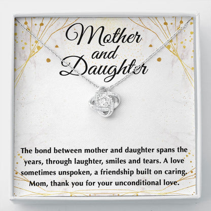 The Bond Between Mother _ Daughter Love Knot Neclace