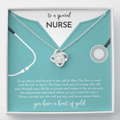 A SPECIAL NURSE - CARD Love Knot Neclace
