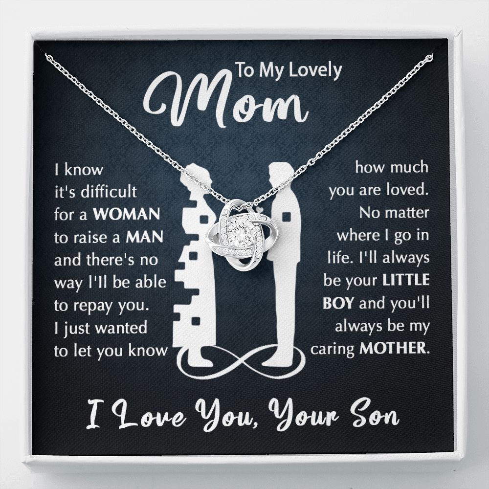 To My Mom - Your Little Boy Love Knot Necklace