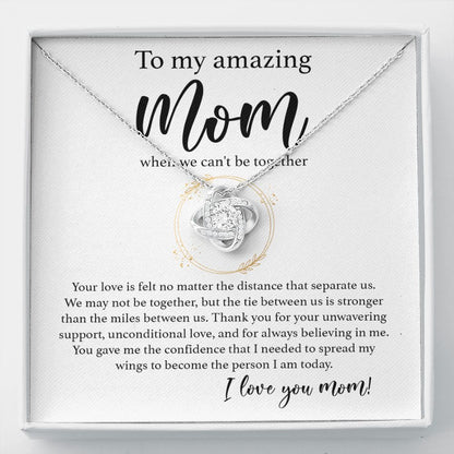 My Amazing Mom - When We Can't be Together Love Knot Necklace