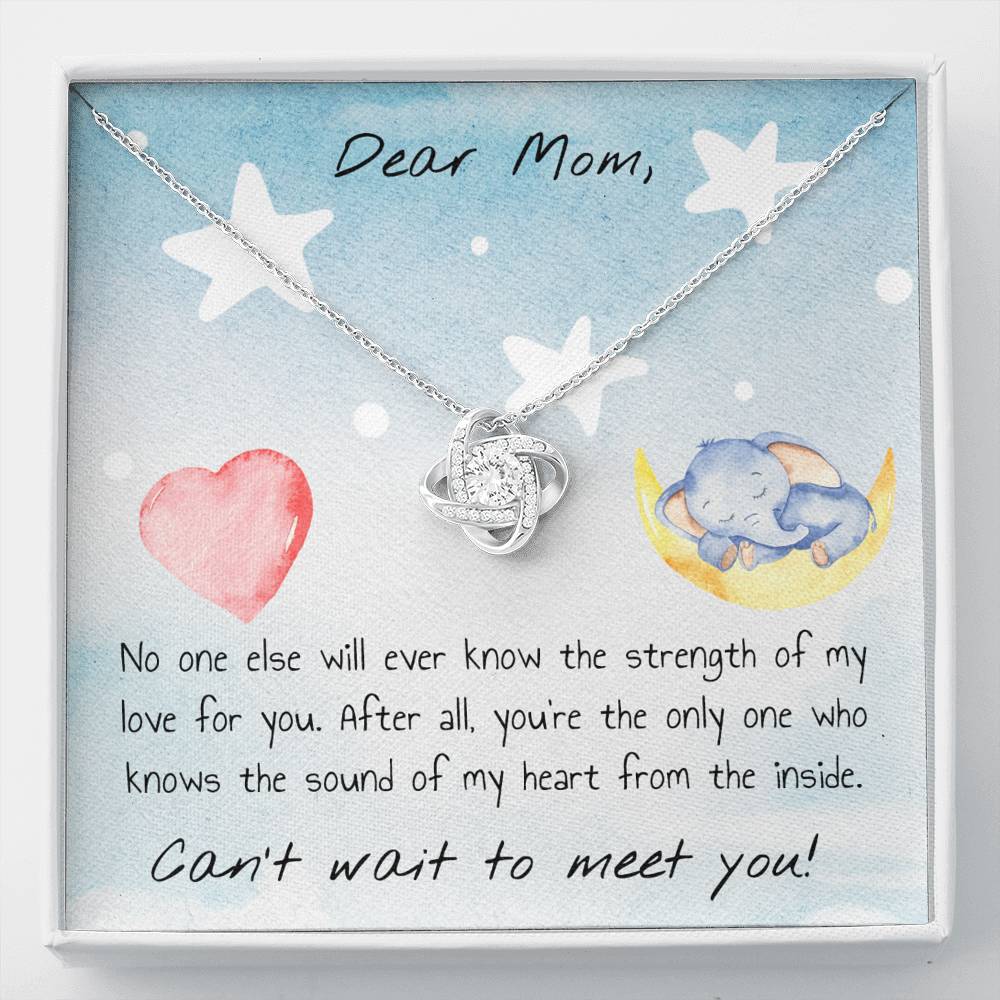 CAN'T WAIT TO MEET YOU - CARD Love Knot Neclace