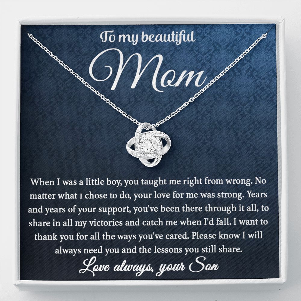 To My Mom - You Taught Me Love Knot Necklace