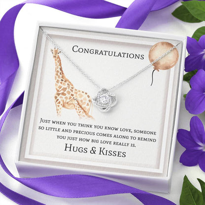 HUGS & KISSES - CARD Love Knot Neclace