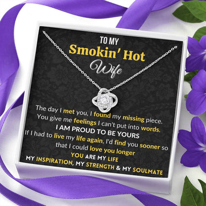 Gift for Wife Love Knot Necklace With Message Card Love You Longer