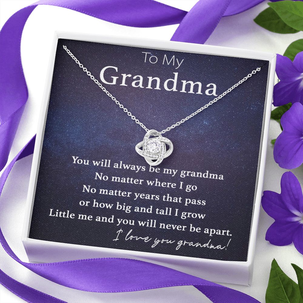 To My Grandma-Never Be Apart Love Knot Necklace