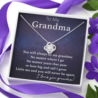 To My Grandma-Never Be Apart Love Knot Necklace