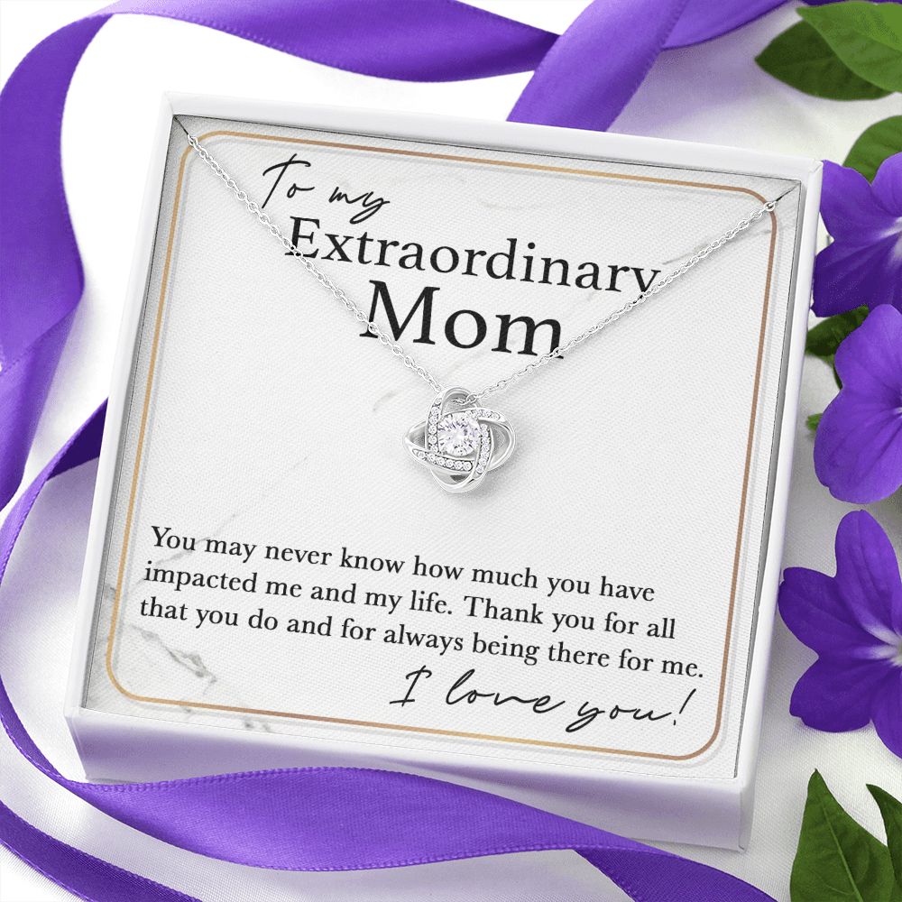 To My Extraordinary Mom Love Knot Neclace