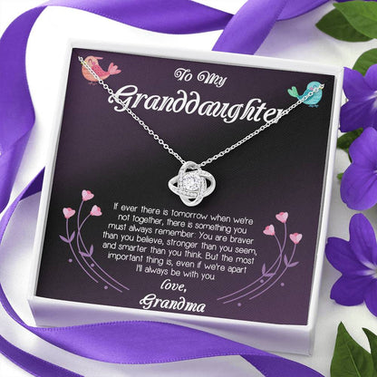 To My Granddaughter I'll Always Be With You You. Love Knot Necklace Gift For Granddaughter