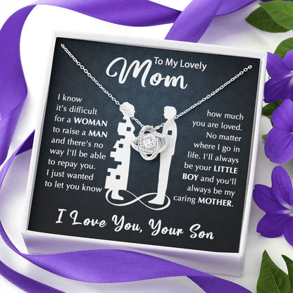 To My Mom - Your Little Boy Love Knot Necklace