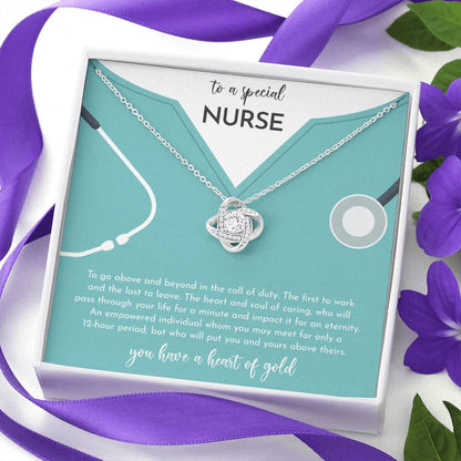 A SPECIAL NURSE - CARD Love Knot Neclace
