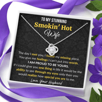 Gift for Wife Love Knot Necklace with Message Card If I could give you one thing