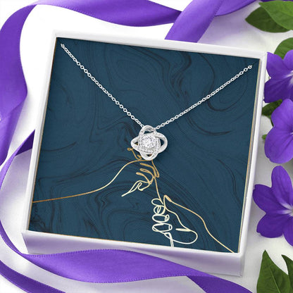 GOLD ROSE BLANK Love Knot Neclace