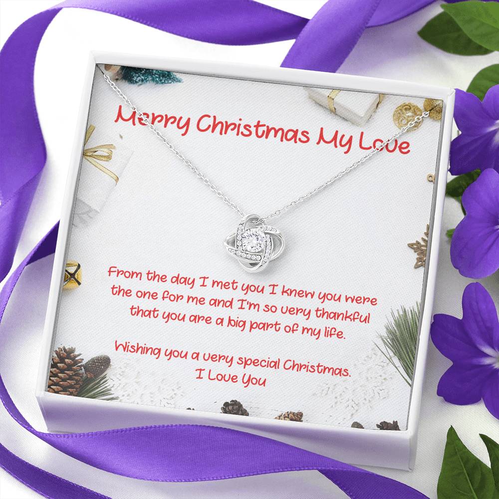 MERRY CHRISTMAS MY LOVE Love Knot Neclace