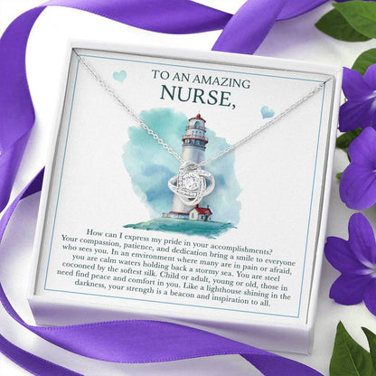 AN AMAZING NURSE - CARD Love Knot Neclace