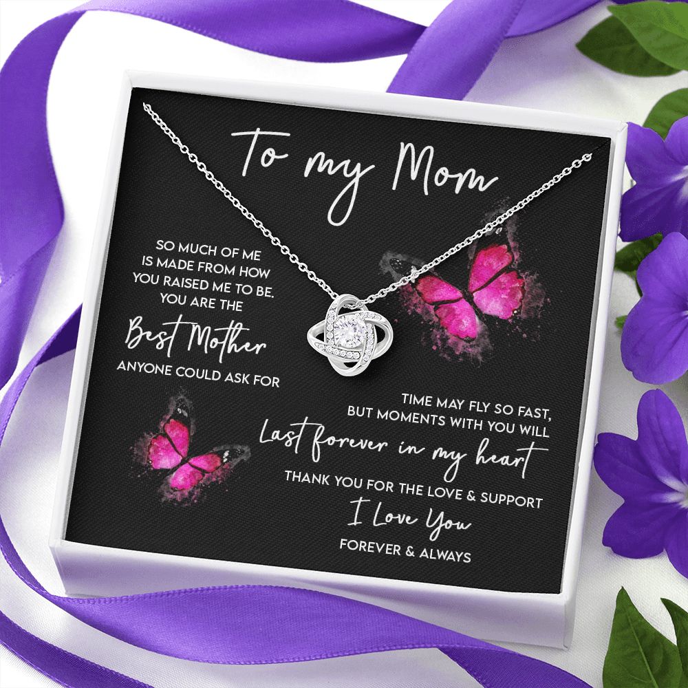 To My Mom - Last Forever in My Heart Love Knot Necklace