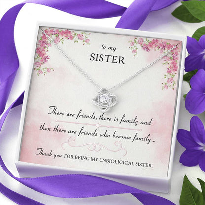 FRIENDS WHO BECOME FAMILY - CARD Love Knot Neclace
