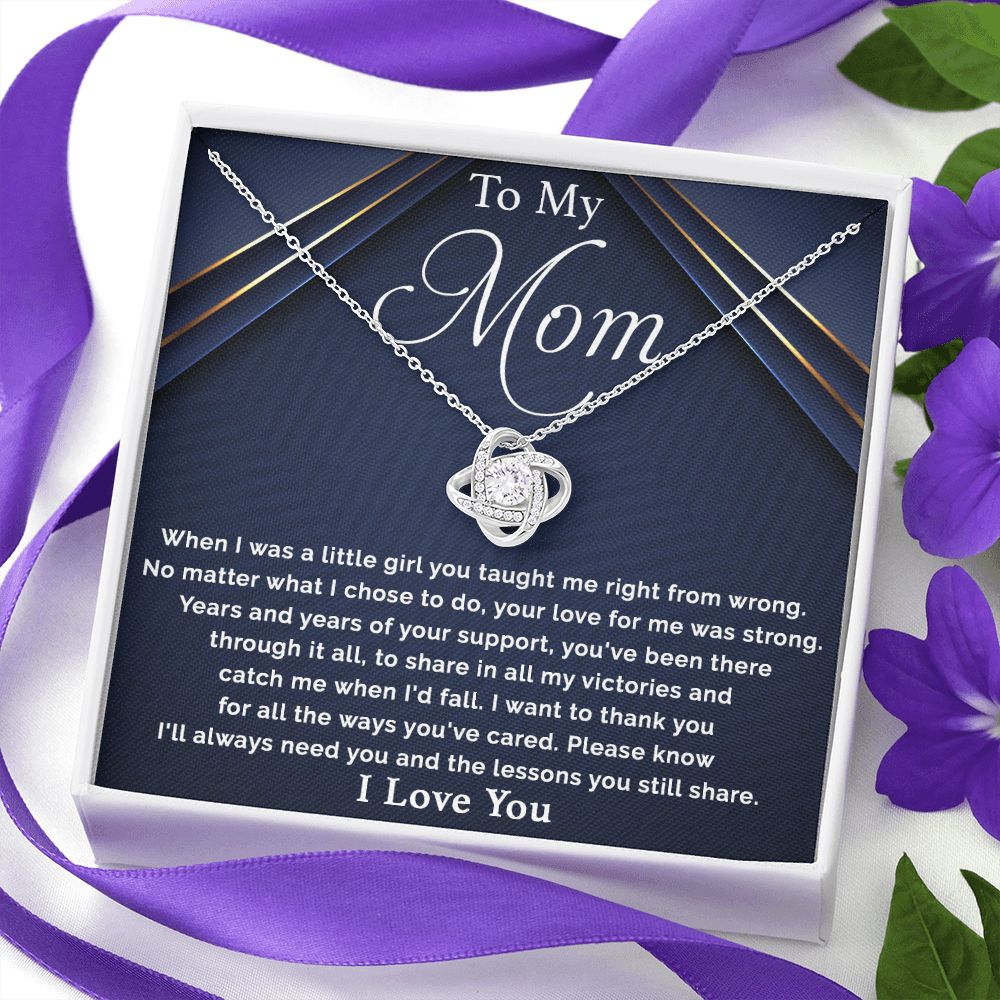 To My Mom - I Want To Thank You Love Knot Necklace