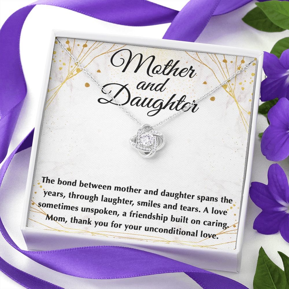 The Bond Between Mother _ Daughter Love Knot Neclace